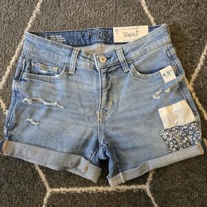 Arizona Jean Company Women's Size 1 Blue Denim Shorts, Midi Short Mid-Rise